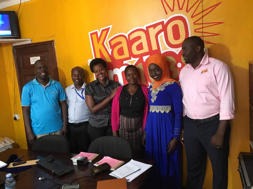 Tomosi Group’s new Accounts Head, Miss Agnes Akech together with TFBL’s General Manager, Mr. Daniel Kyobe pose for group photos with Kaaro FM staff in Lyantonde. Kaaro FM is the Group's broadcasting arm placed at the centre of ten districts of south western Uganda. The radio's sole purpose is to avail farmers with educational programmes to improve their farming methods and adopt better post-harvest practices. Tomosi Group’s new Accounts Head, Miss Agnes Akech together with TFBL’s General Manager, Mr. Daniel Kyobe pose for group photos with Kaaro FM staff in Lyantonde. Kaaro FM is the Group's broadcasting arm placed at the centre of ten districts of south western Uganda. The radio's sole purpose is to avail farmers with educational programmes to improve their farming methods and adopt better post-harvest practices.